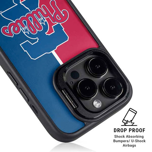 MLB Philadelphia Phillies Split iPhone 14 Pro Kickstand Case
